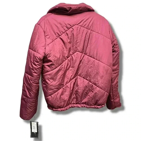 Me Jane Women's Small Burgundy Puffer Jacket Full Zip Polyester Lined NWT - Picture 5 of 6
